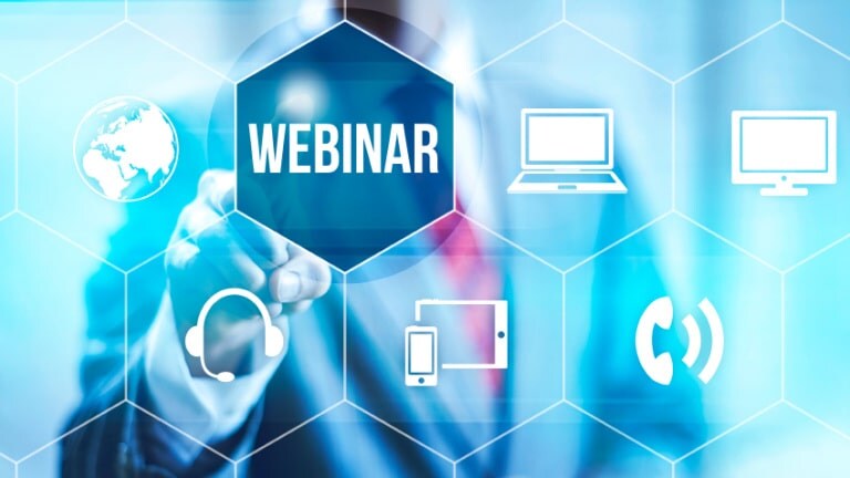 Webinar online concept pointing finger