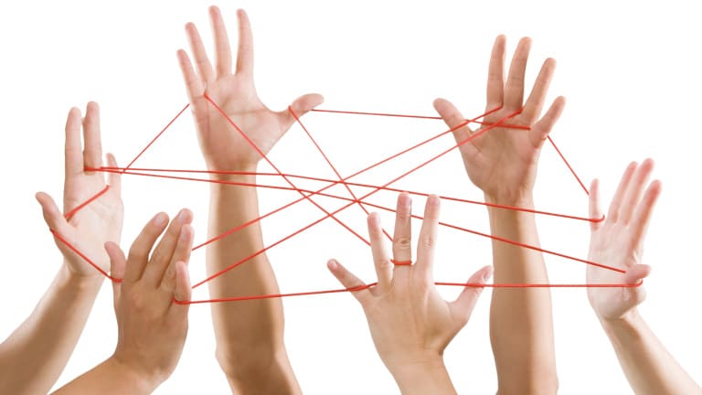 People playing cat's cradle