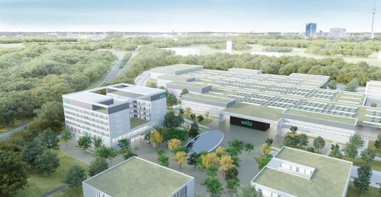 WiloPark Overview WiloPark Dortmund - Factory LED Wall - Wilo Logo