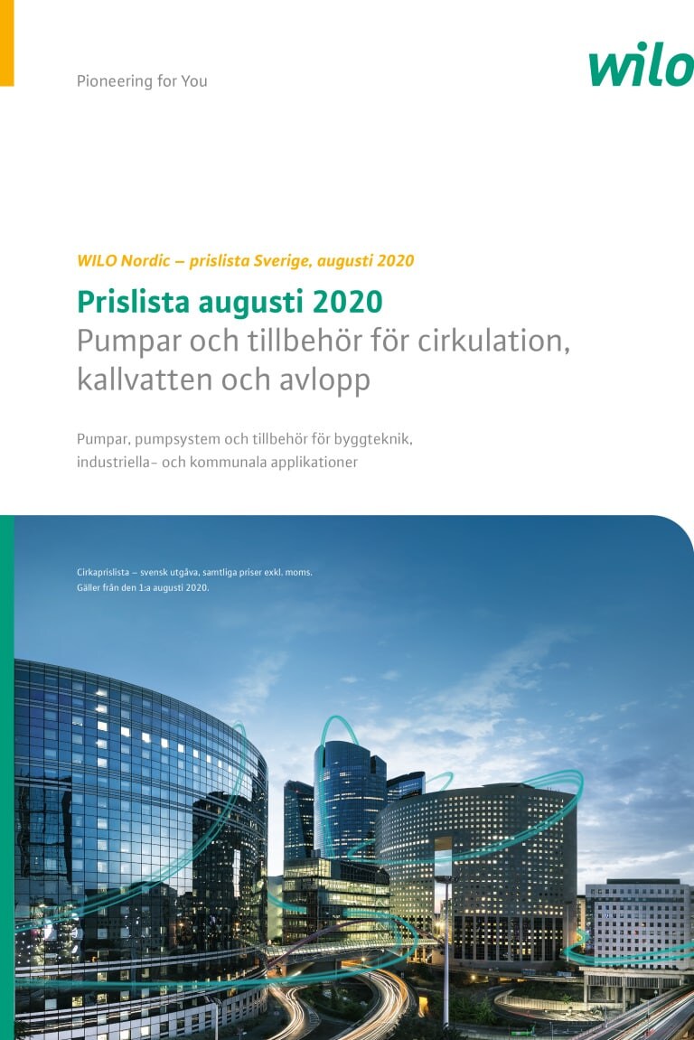 Pricelist Sweden frontpage aug 2020