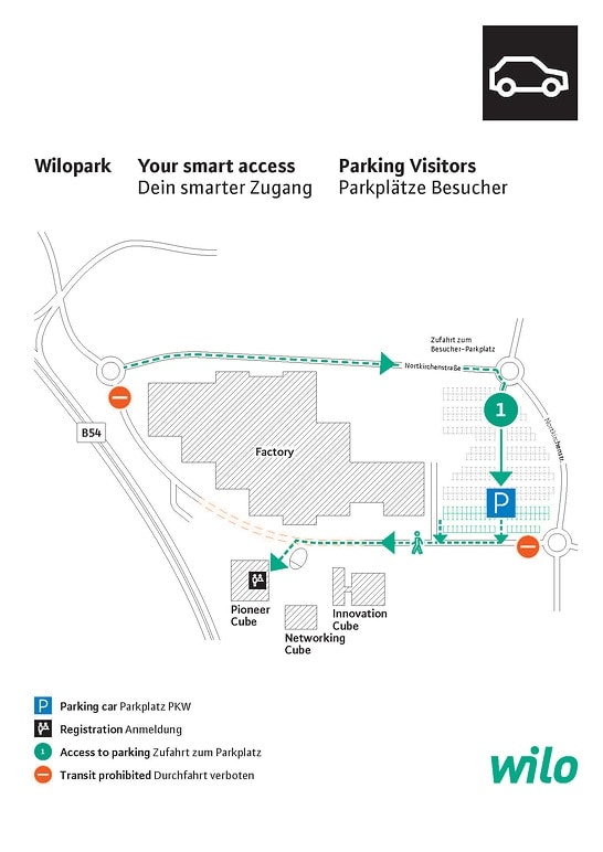 Wilopark parking overview - Wilopark directions and car park