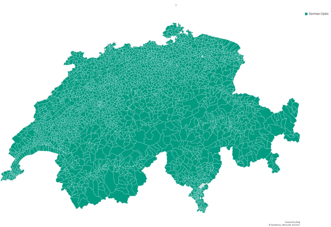Schweizer Landkarte - Verkaufsgebietsaufteilung OEM