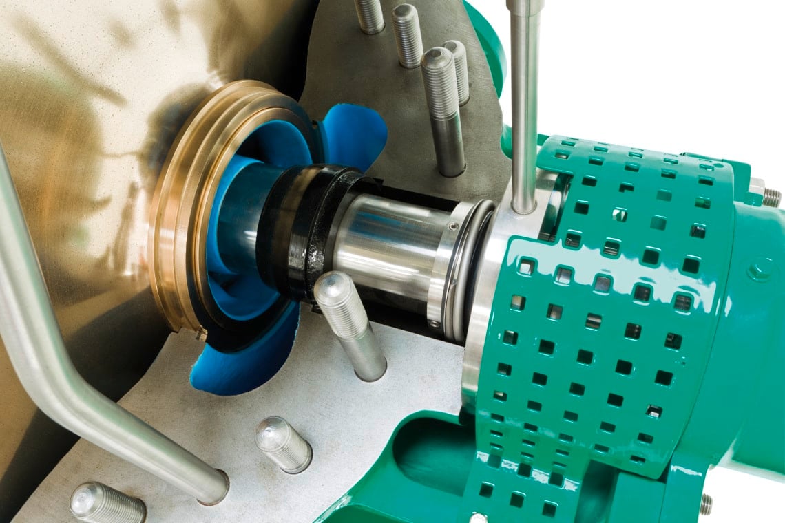 Low in vibration:The pumps are all equipped with shaft protection sleeves and slide bearings. This protects and additionally stabilises the shaft, thereby ensuring low vibration operation and long service lives.