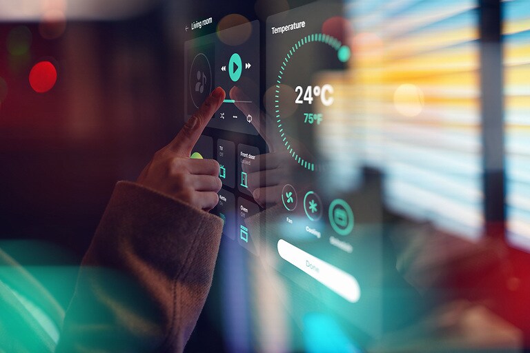 Anschluss an die Zukunftskonzepte. Smart-Home-Technik. Smartes Wohnen. Lifestyle und Technik.