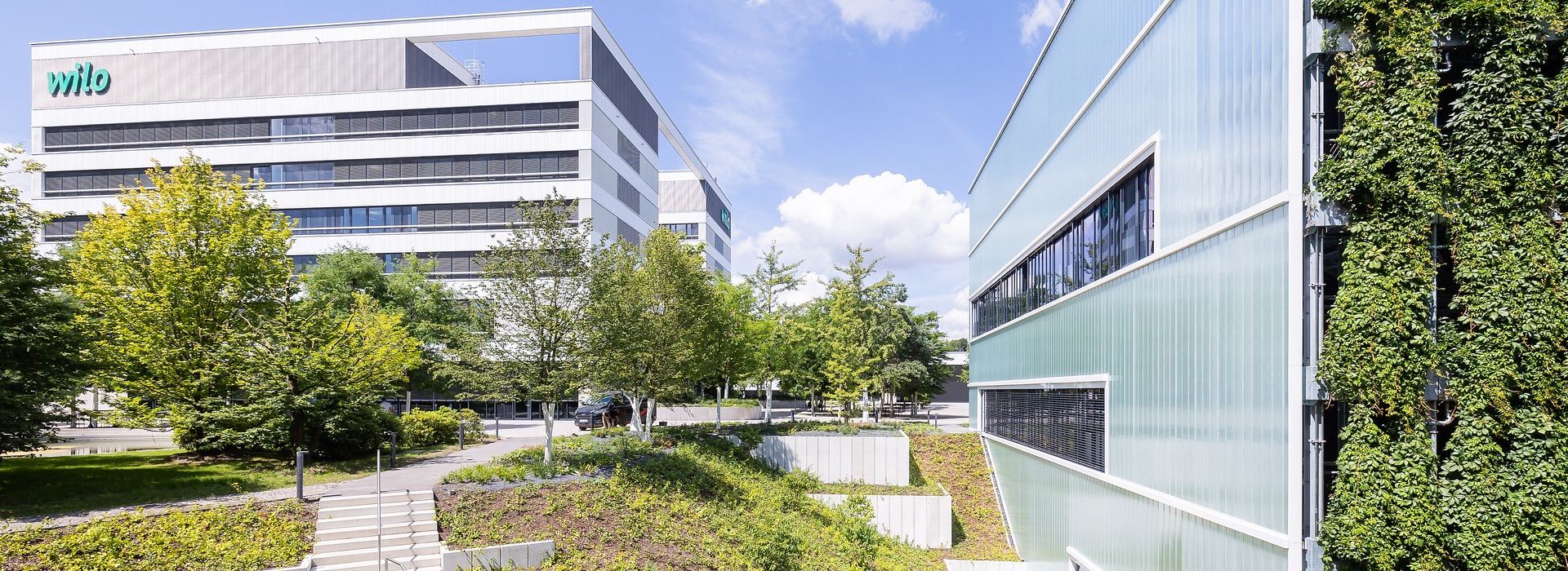 The Wilopark in Dortmund a-view-to-the-pioneer-cube-on-the-wilopark