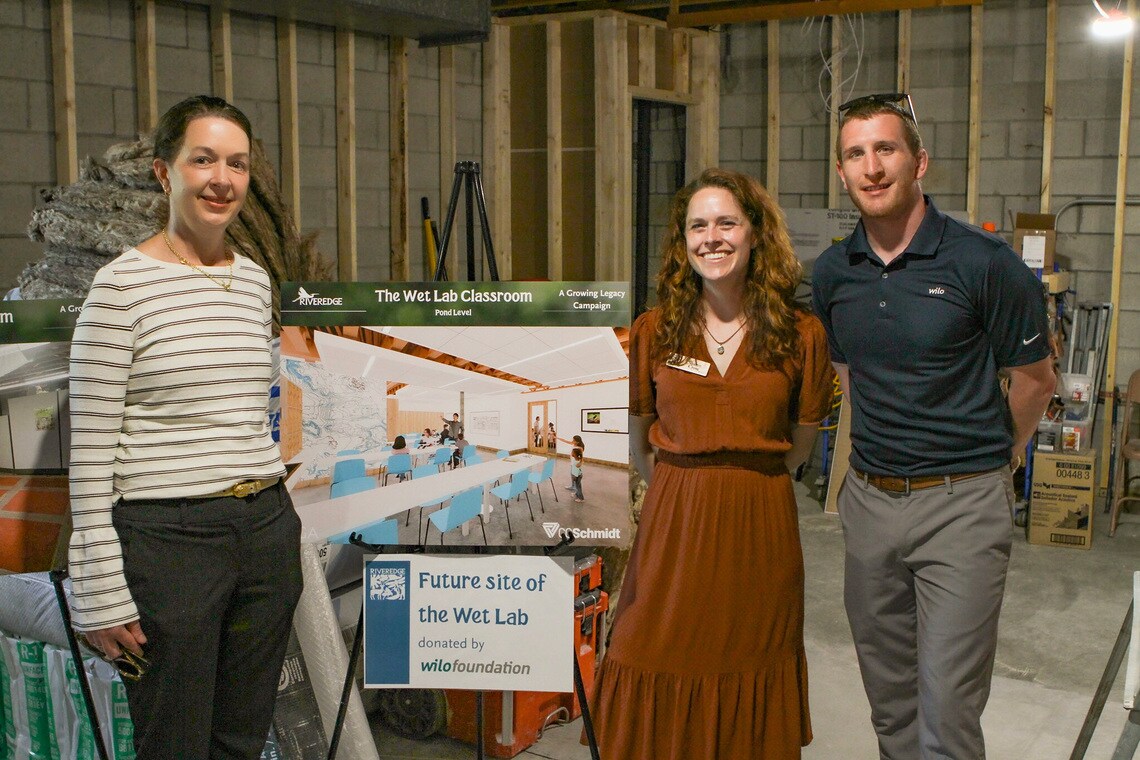 Left to right: Jenny Terrill, Director of HR at Wilo USA; Sharon Cross, Director of Development at Riveredge Nature Center; and Luke Copp, Marketing Specialist at Wilo USA.