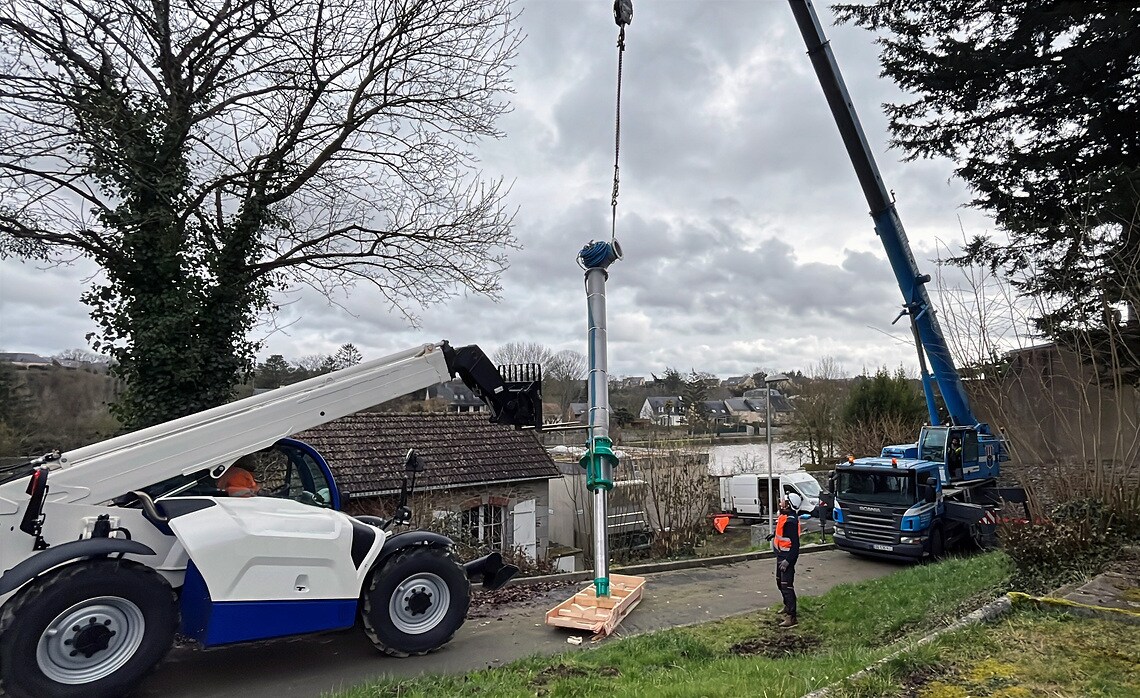 Le chantier d'Exhaure, en Mayenne