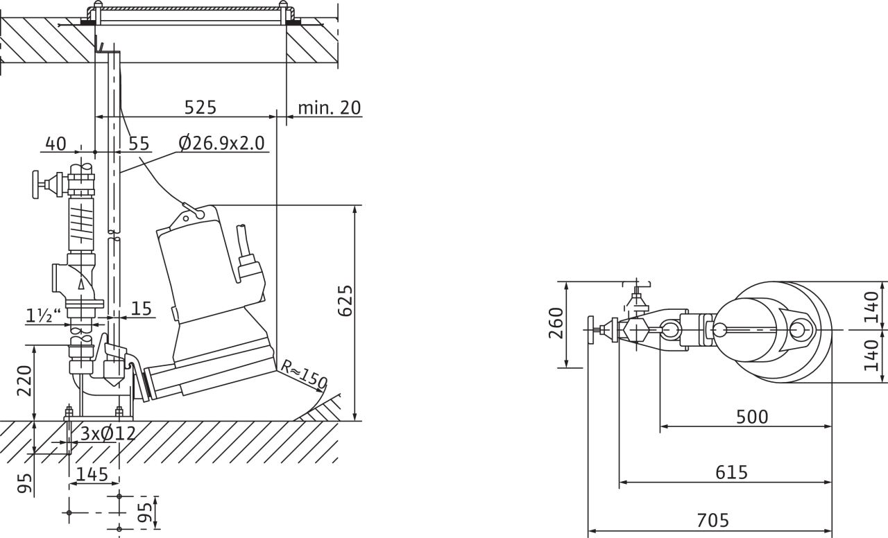 Wilo-Drain MTC 32F49... - Stationary wet well installation