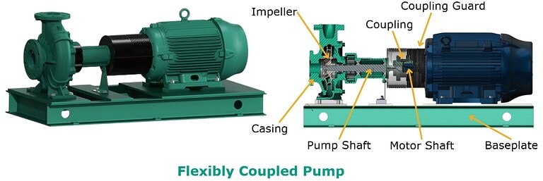 Flexibly coupled pump diagram