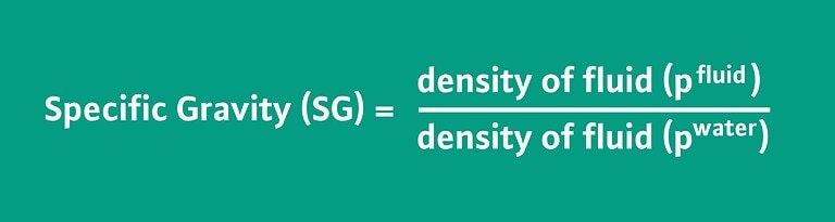 fluid's specific gravity calculation