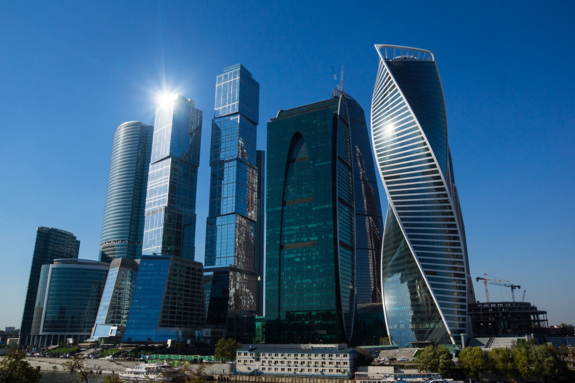 Federation Tower und weitere Gebäude in Moskau