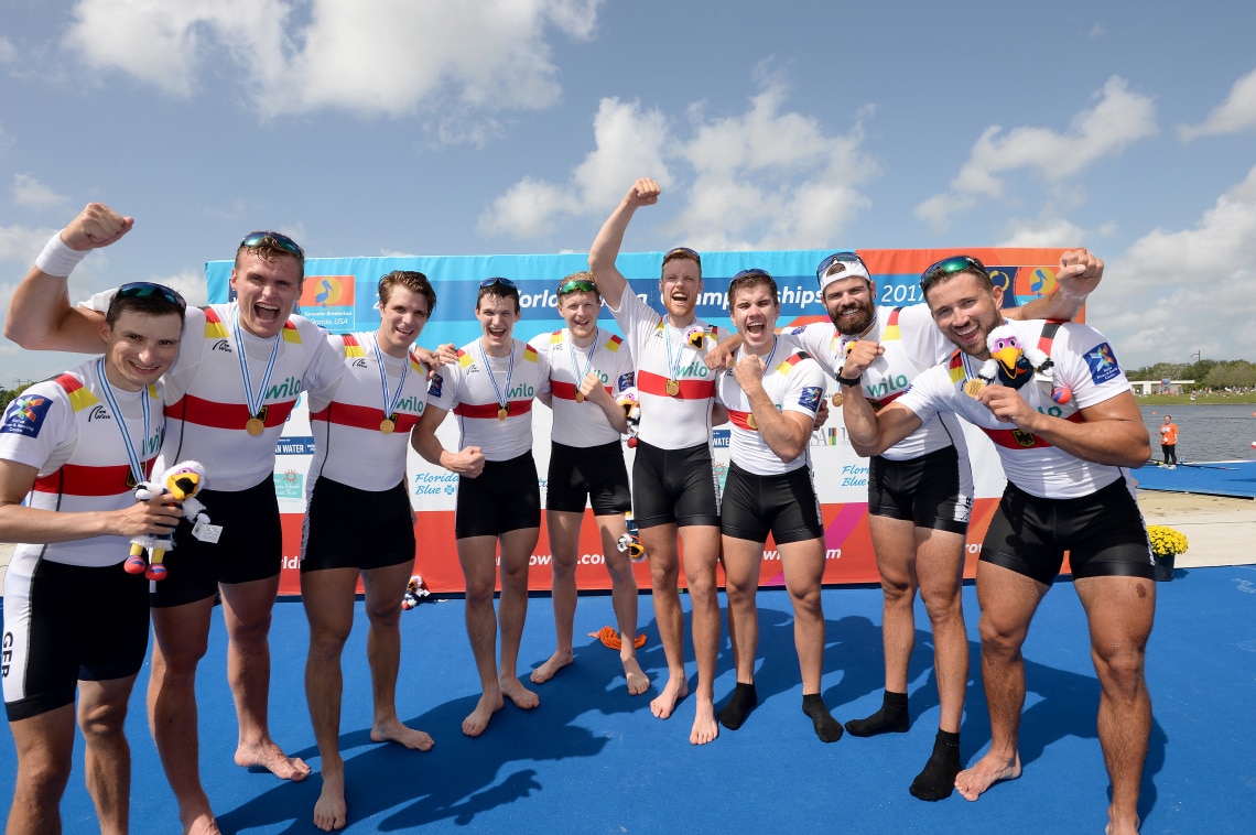 Team Deutschland-Achter bei der Ruder WM in Sarasota