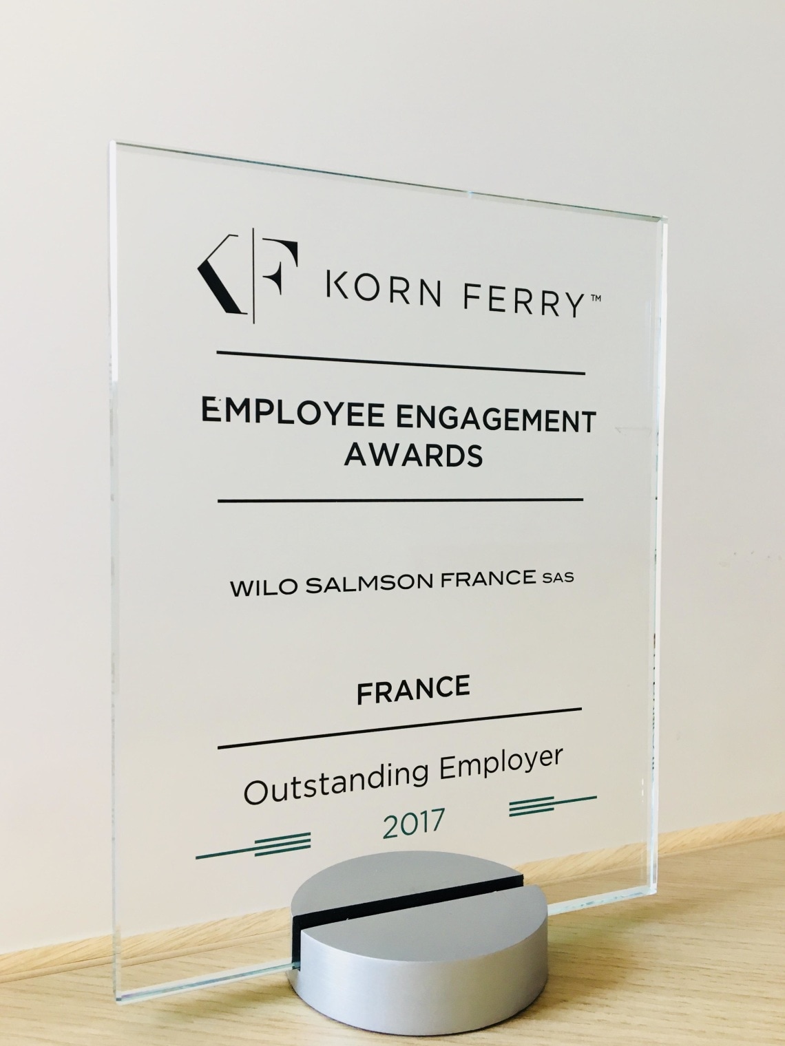 Trophée 2017 Korn Ferry