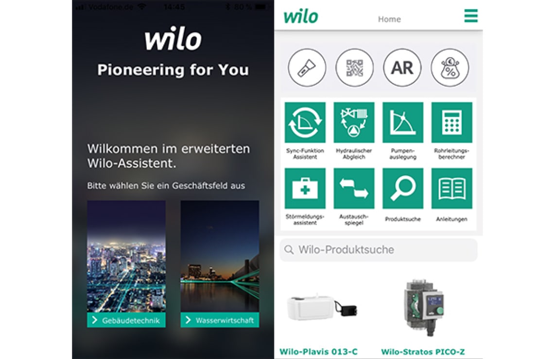 Wilo App Screenshots