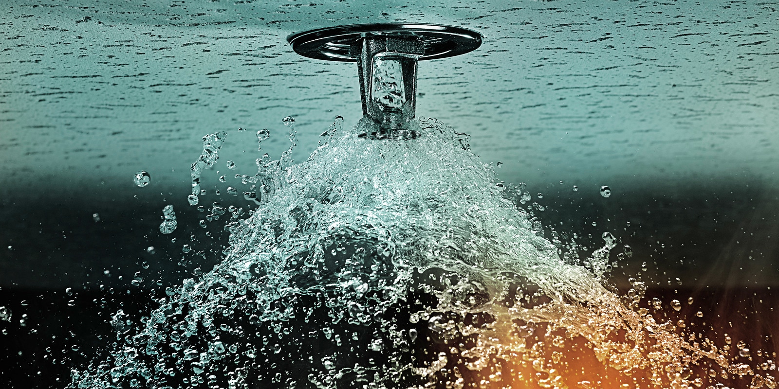 sprinkler system in use