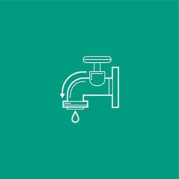 Megatrends Wassermangel - weißes Icon auf grün