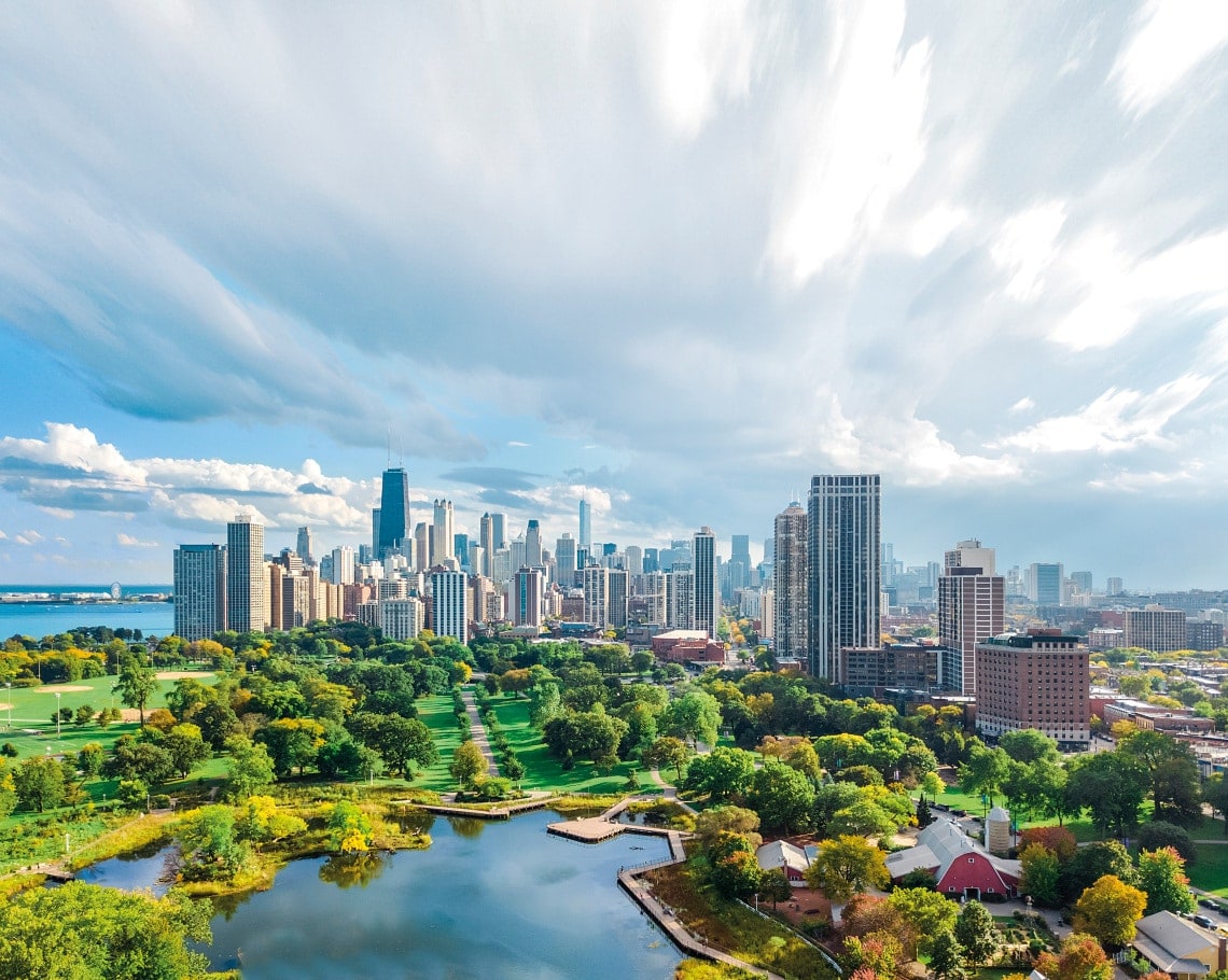 Vue aérienne de la ville de Chicago, USA