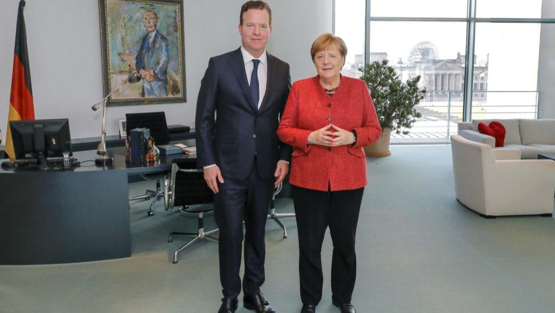 Oliver Hermes, President and CEO of the Wilo Group, was a guest of Chancellor Merkel in Berlin for a four-eye discussion.