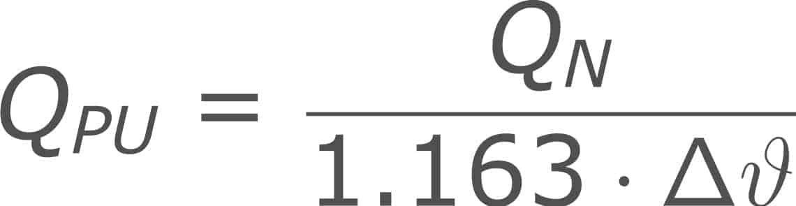 Formule voor het berekenen van het debiet / volumestroom