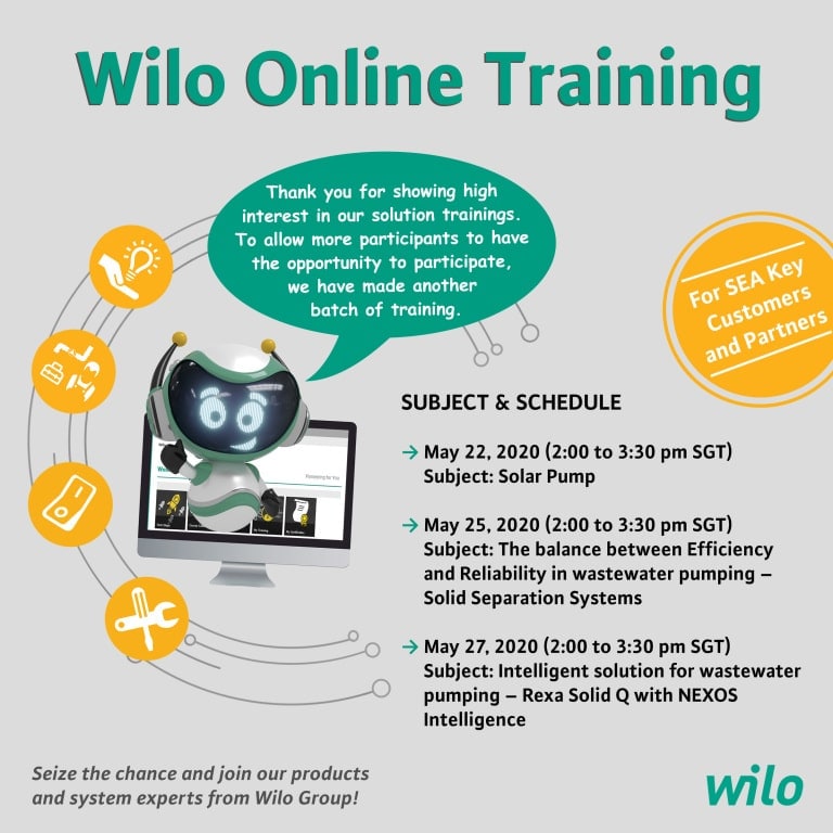 Wilo online apmācību programma, vebināri