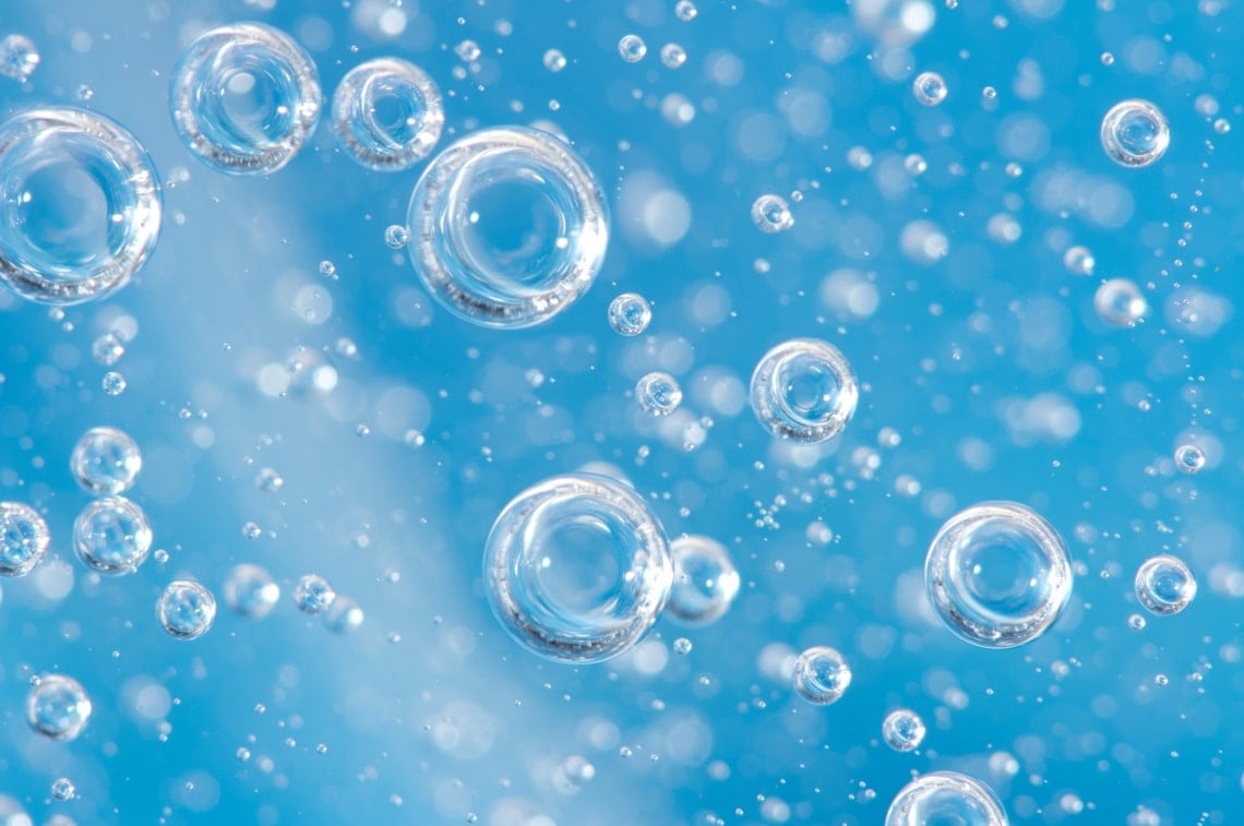 Blue Water with Oxygen Bubbles