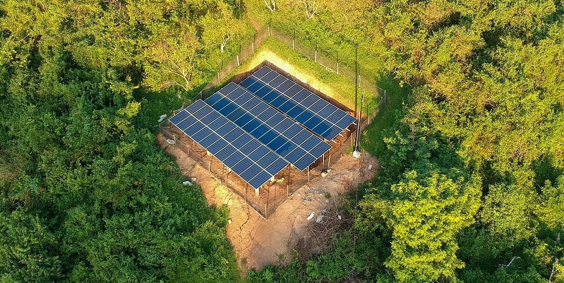 PV Module installed on site for irrigation