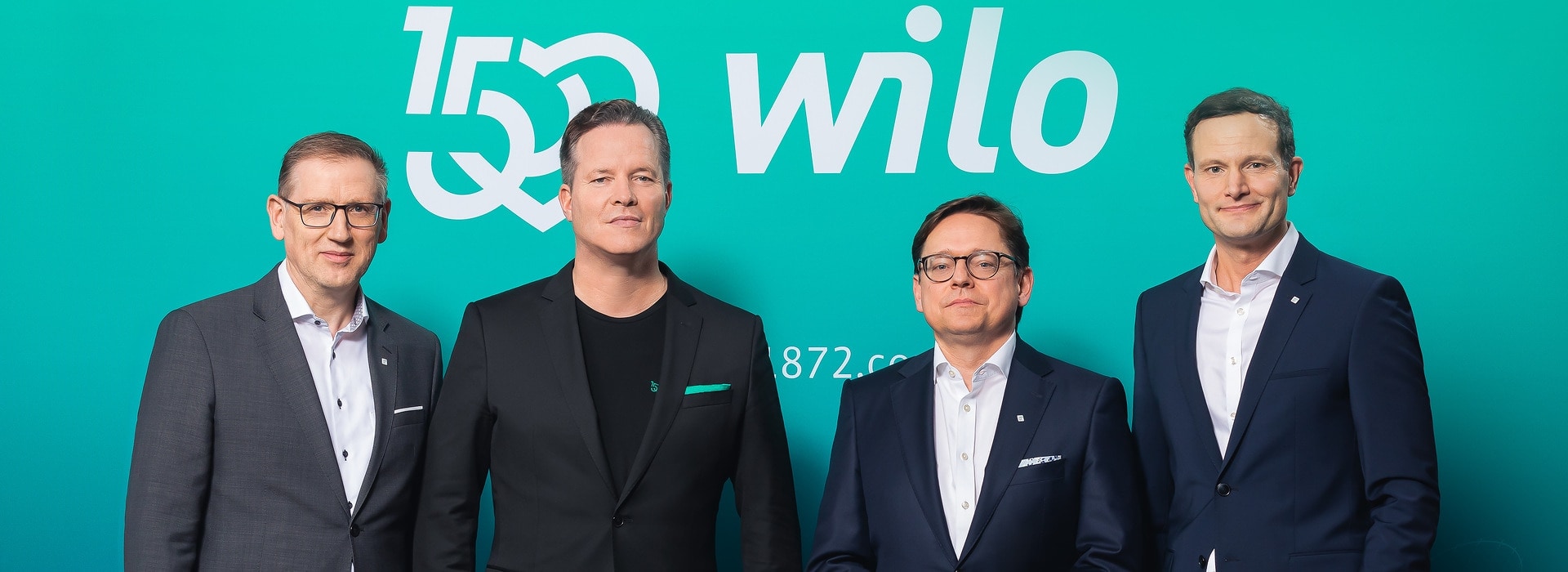 Vorstand der Wilo Gruppe: Georg Weber (CTO), Oliver Hermes (Vorstandsvorsitzender und CEO), Mathias Weyers (CFO) und Dr. Patrick Niehr (CCO)