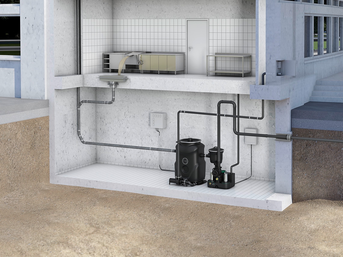 Wilo-HiDrainlift 3-37, kompakte Abwasser-Hebeanlage für Schmutzwasser ohne  Fäkalien zur Entwässerung von Duschen, Waschmaschinen, Spülmaschine und  Waschbecken, 3 Anschlüsse, 6100l/h, 0, 8 bar, 400W : : Baumarkt