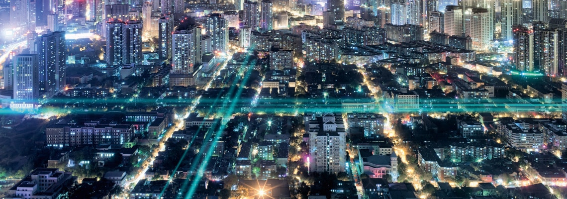 La ville connectée la nuit