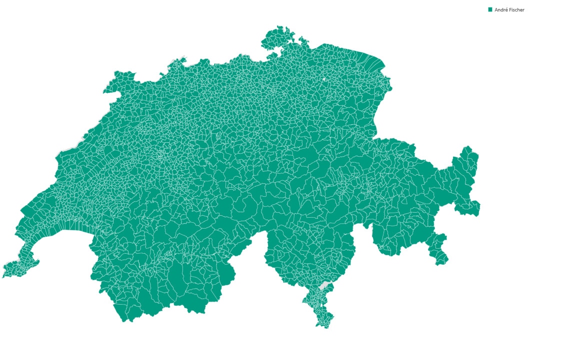 Schweizer Landkarte - Verkaufsgebietsaufteilung OEM