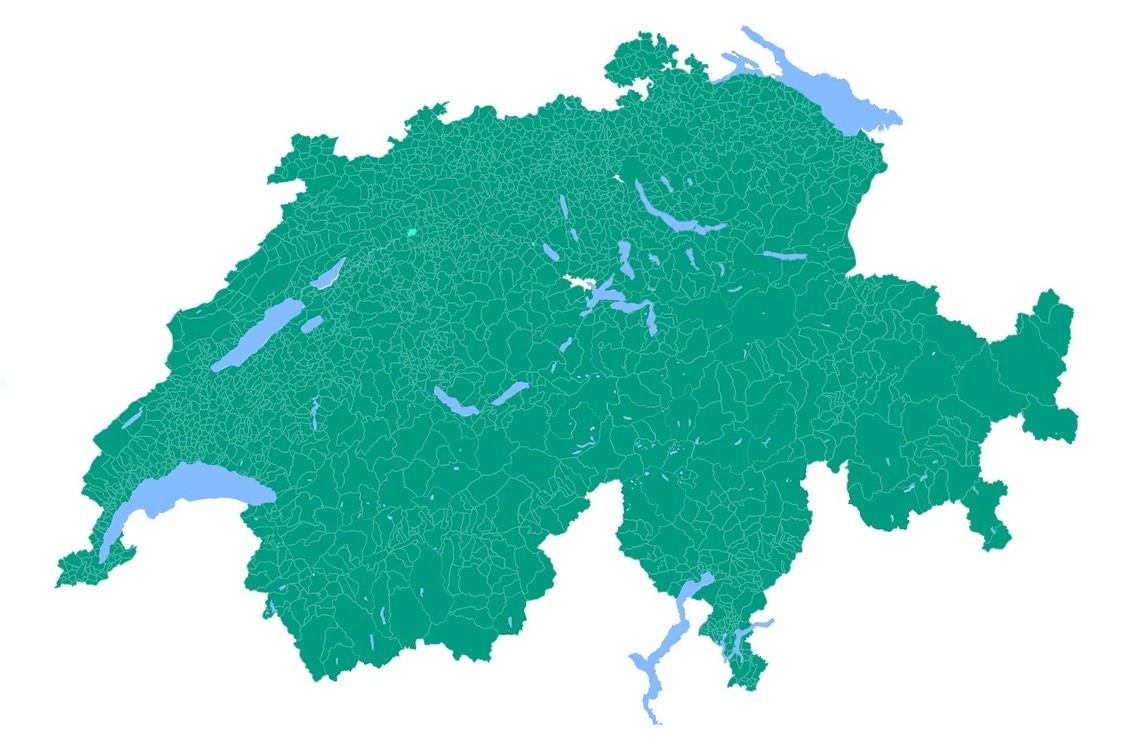 Schweizer Landkarte - Verkaufsgebietsaufteilung OEM