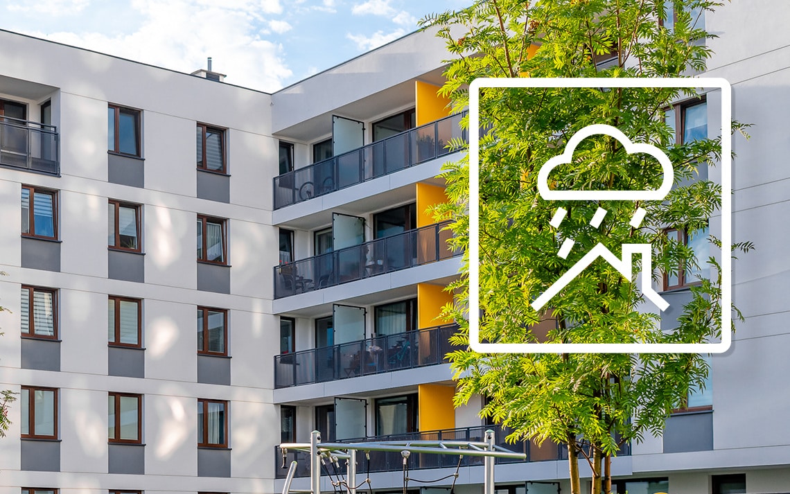 Centrale deszczowe RainSystem AF 400 na Osiedlu Moderna w Warszawie