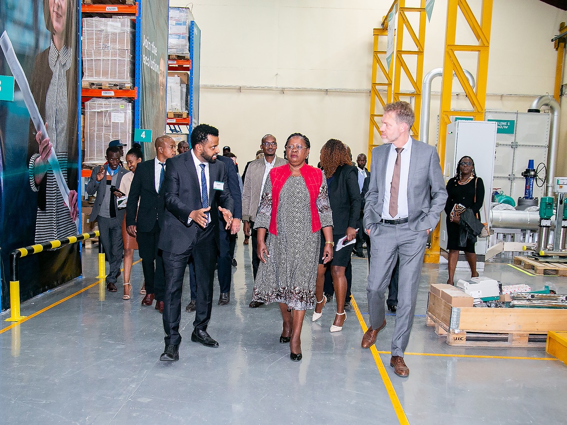 Hon. Alice Wahome (center), Cabinet Secretary Ministry of Water and Sanitation visits Wilo’s Kenya Hub. Source: WILO SE