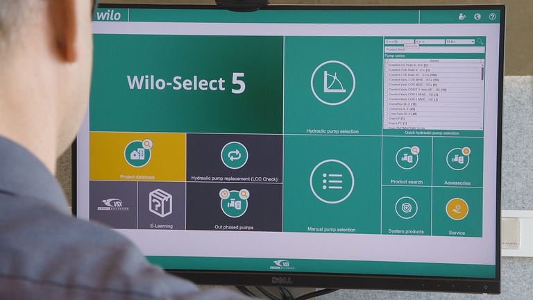 Startscreen of Wilo-Select 5