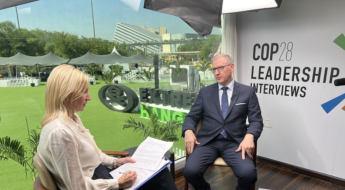 Georg Weber, Chief Technology Officer du Groupe Wilo, répond à une interview à la COP28