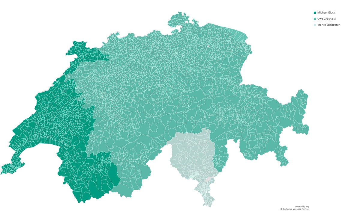 Map of Switzerland - Industrie