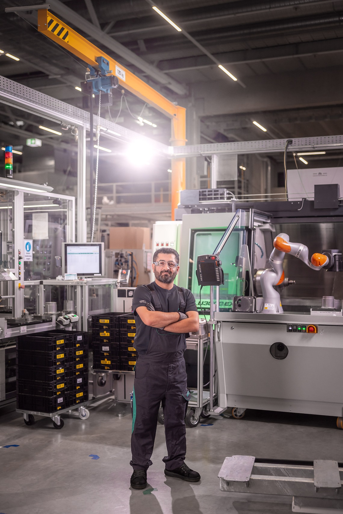 Produktionsmitarbeiter in Smart Factory