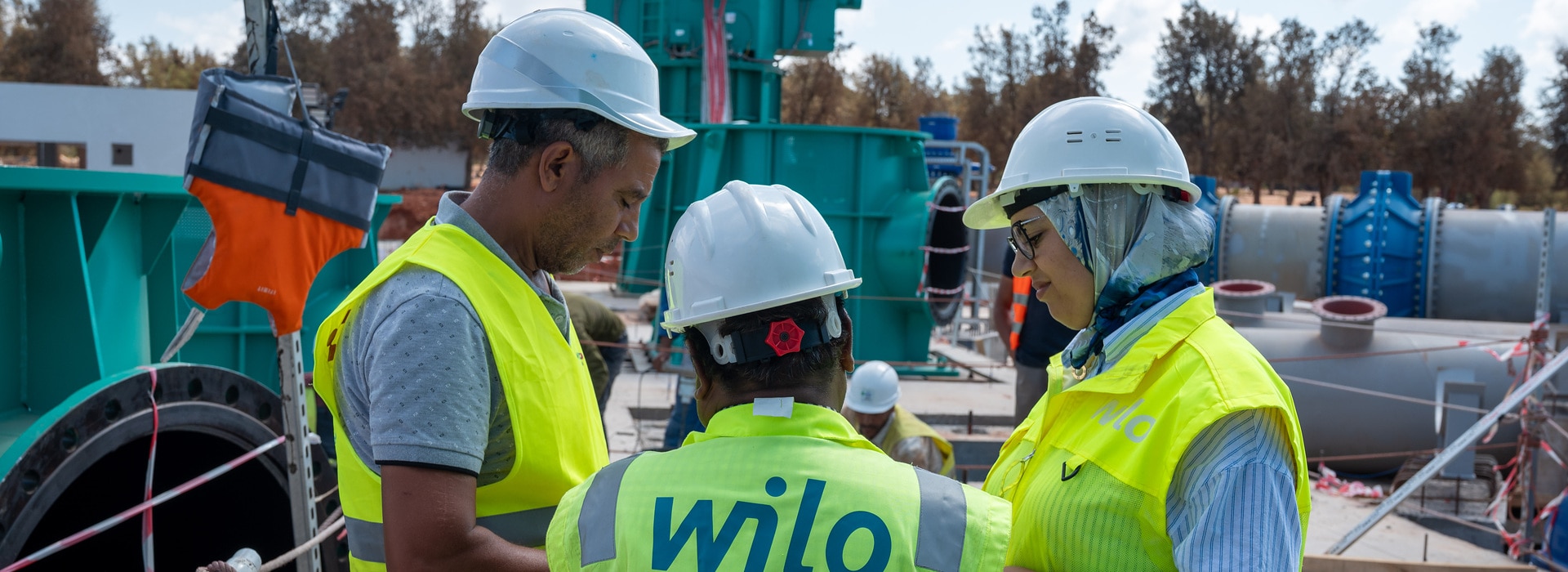 Mitarbeitende im Sebou-Projekt, Wilo-Vertical Turbine Pump
