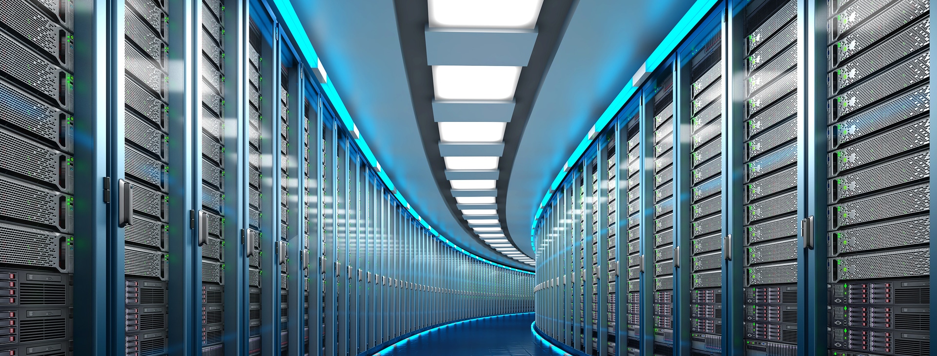Modern datacenter. Cloud computing. 3d rendering