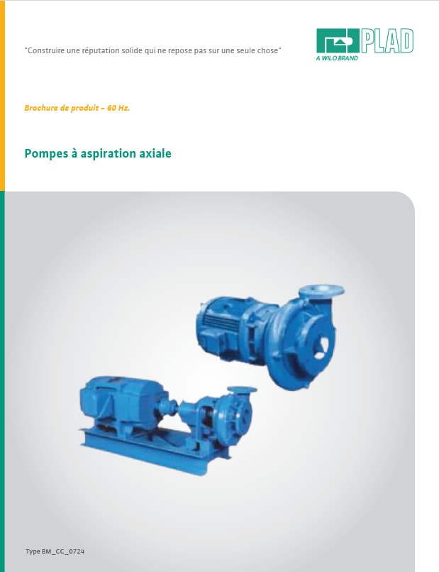 Plad Type CC Close Coupled/BM Base Mounted End Suction Pump Brochure