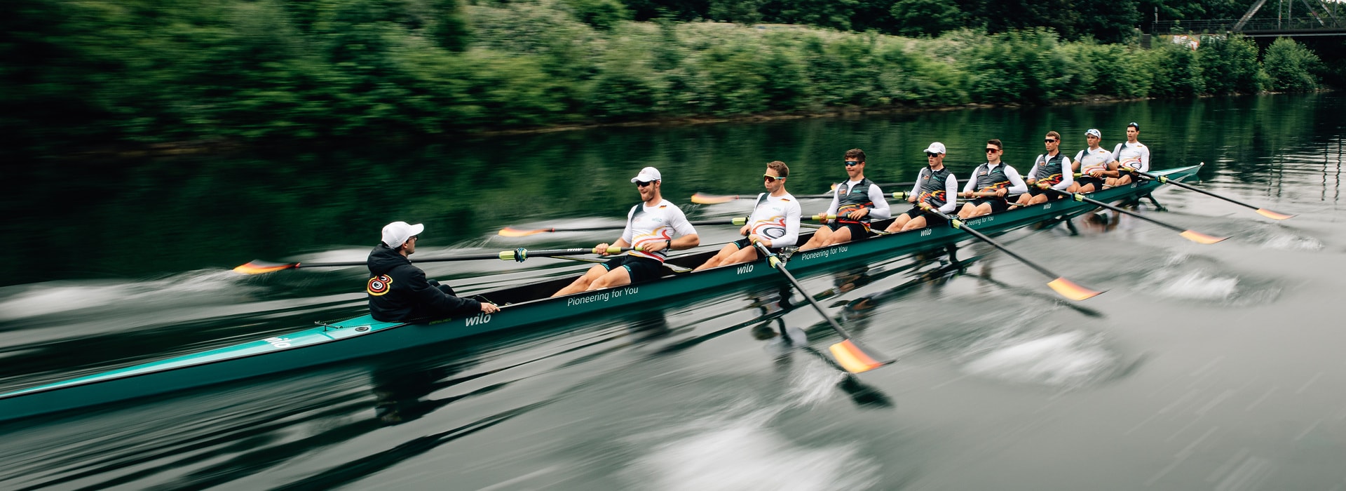 The Team German Men's Eight on the Water in Dortmund
