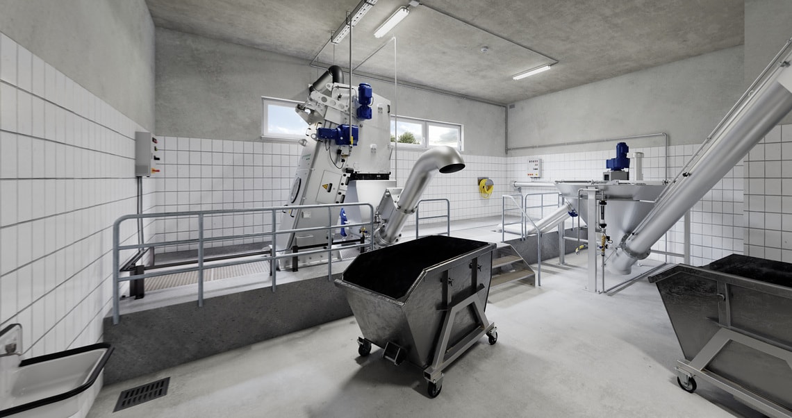 Mechanische Reinigung: Kläranlage mit vorgeschalteter Denitrifikation in Wilo-World - V1 - Rechenhaus