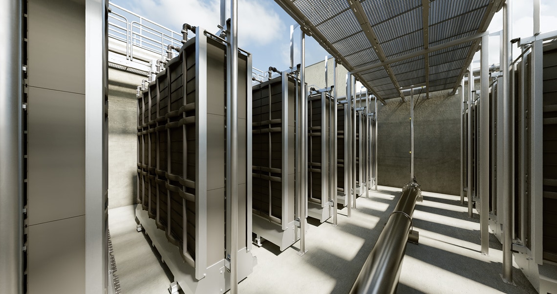 Kläranlage mit vorgeschalteter Denitrifikation in Wilo-World - V2 - Membranfilter