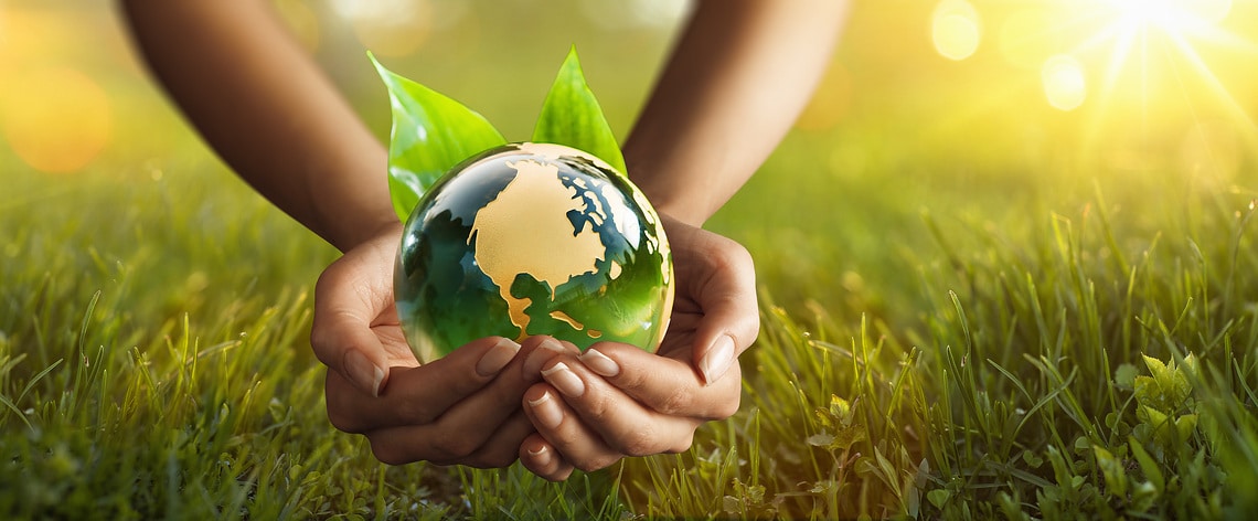 Green Planet in Your Hands. Save Earth. Environment Concept