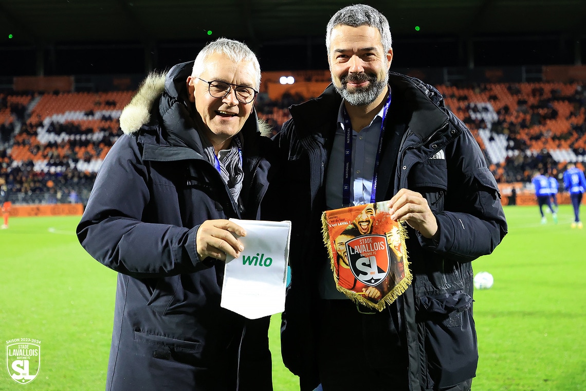 Laurent Lairy, Président du Stade Lavallois et Olivier Minaud, Directeur du site Wilo France à Laval