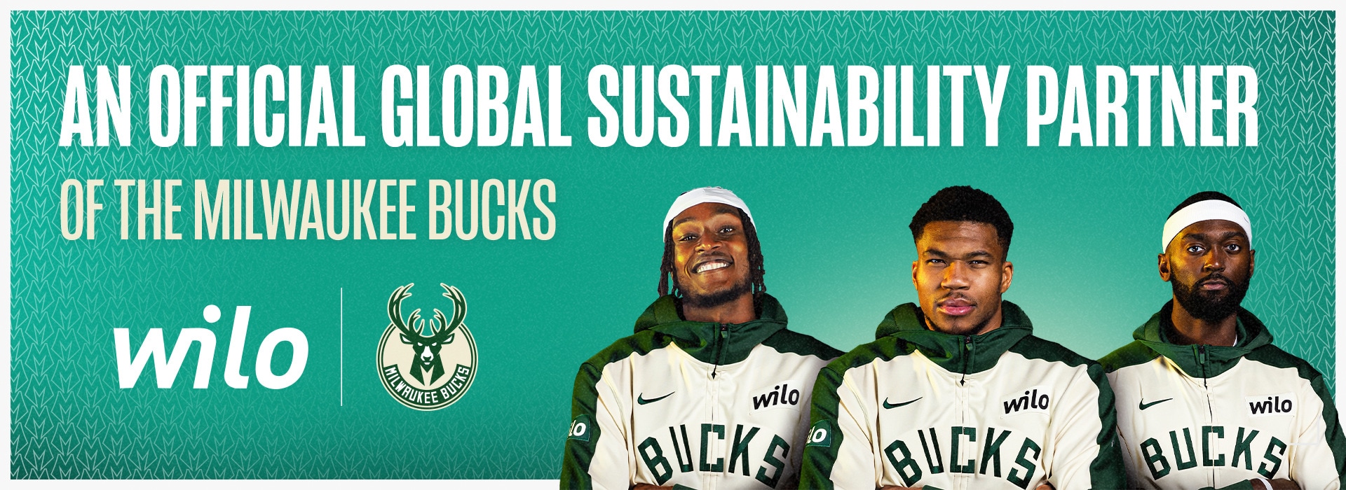 Three players of the Milwaukee Bucks on a poster for Wilo