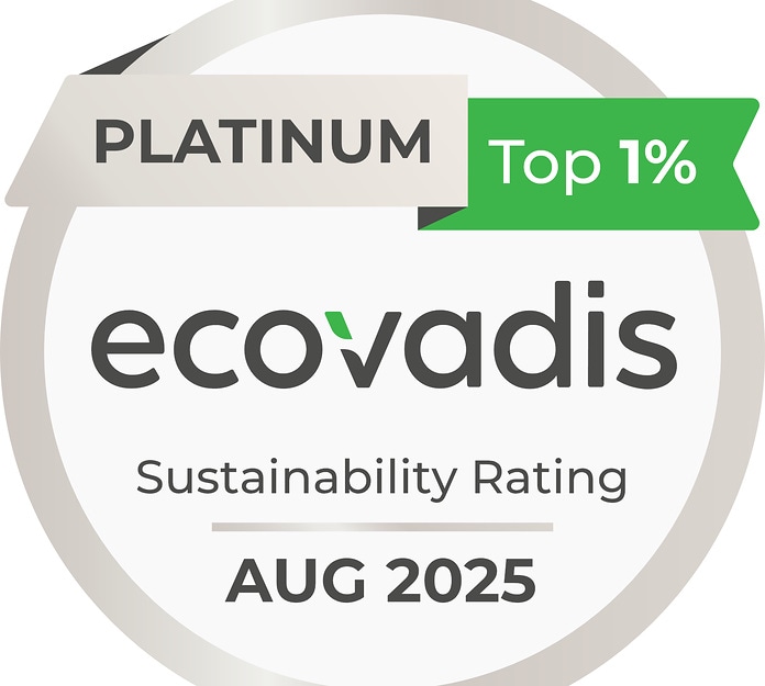 Ecovadis Sustainability Rating Rating: Platinum (Top 1%)August 2025