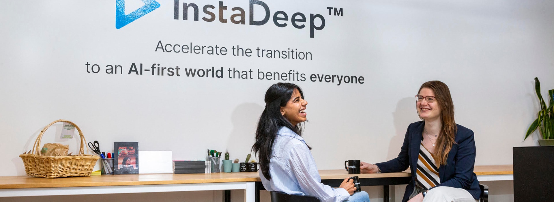 Two women in an InstaDeep office