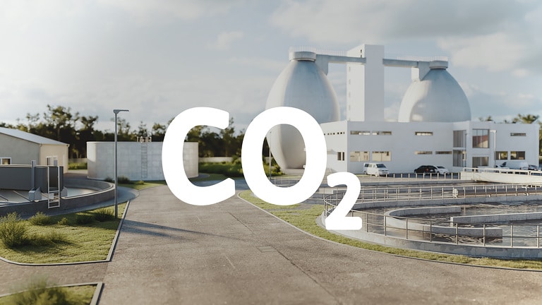 Modern wastewater treatment plant with a focus on CO₂ reduction and sustainable, energy-neutral wastewater treatment