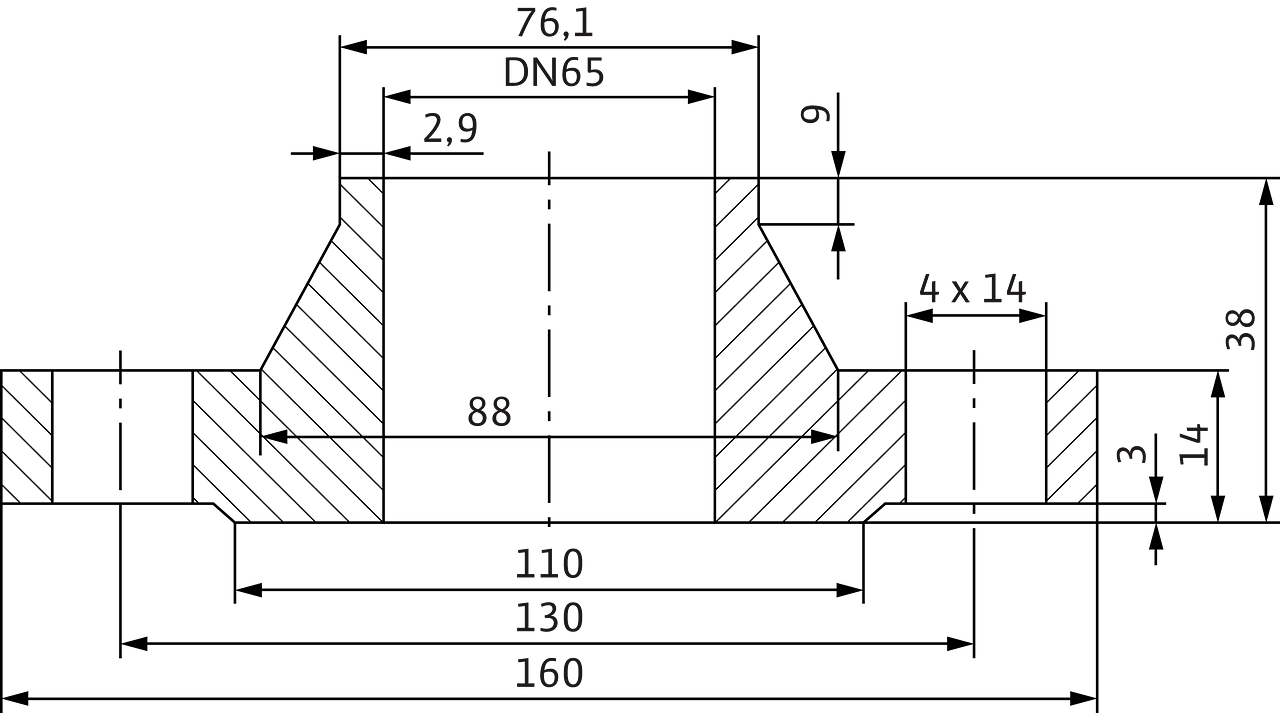 DN 65, PN 6 counter flange kit Wilo